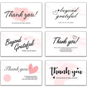 Pink Thank You Cards with Pink Accents --Set of 60